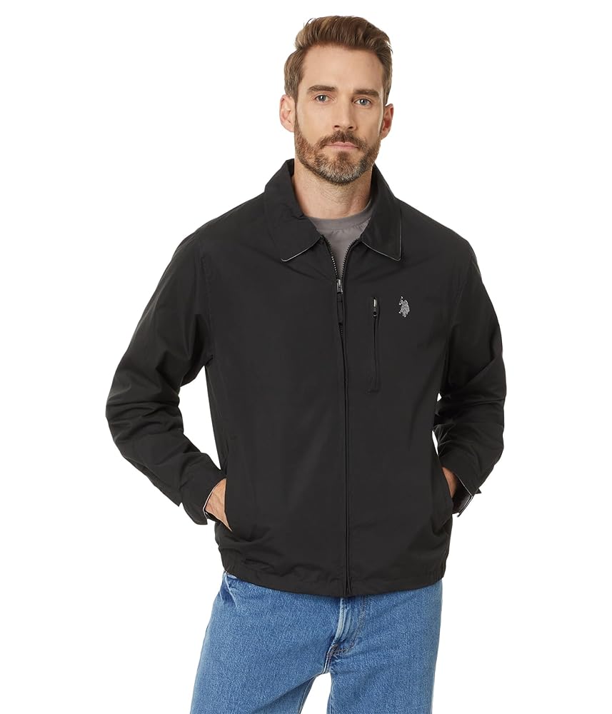 U.S. POLO ASSN. Men's Micro Golf Jacket, Black at Amazon